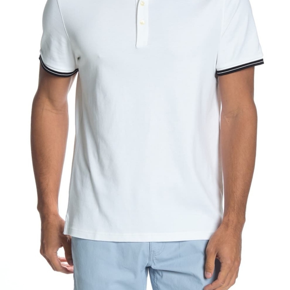 NWT Michael Kors Greenwich Stripe Trim Polo